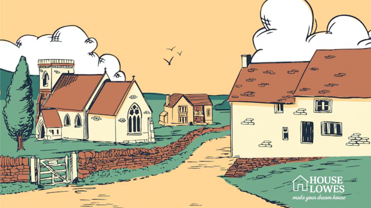 Charming Dutch-Style House with Hand-Drawn Plant Design